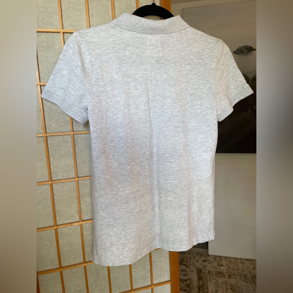 American Eagle Outfitters Short Sleeve Polo Shirt in Light Gray Small NWT - Picture 6 of 9